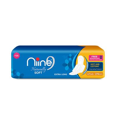 Niine Naturally Soft Extra Long Sanitary Pads (Pack of 5 x 6's) - Sanitary Napkins