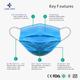 Care View 3 Ply Disposable Surgical Face Mask With Nose Pin - Blue 50's - Face Mask