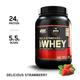 Optimum Nutrition (ON) 100% Whey Gold Standard Powder - Delicious Strawberry 2 lb - Whey Proteins