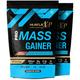 MuscleXP Pro Mass Gainer - Double Chocolate (Pack of 2 x 1 kg) - Weight Gain