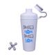 GHC Steel Shaker Bottle with Twist On Cap - White 1000 ml - Workout Essentials