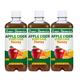 Green Elements Apple Cider with Mother Vinegar - Honey (Pack of 3 x 500 ml) - Apple Cider Vinegars