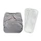 Bumberry Reusable Diaper Cover (2-36 Months) with 2 Wet Free Inserts - Grey - Diapers & Wipes