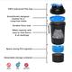 GHC 3-Compartment Shaker Bottle - Blue 600 ml - Workout Essentials