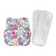 Bumberry Reusable Diaper Cover (2-36 Months) with 2 Wet Free Inserts - Violet Print - Diapers & Wipes