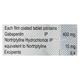 GABATIL NT 400mg Tablet 10's - Neuropathic Pain-Dru