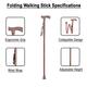 MCP Jindal Height Adjustable Walking Stick - Brown - Wheelchairs & Walking Sticks