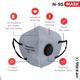 Shield Xtra N95 Anti Pollution Face Mask with Valve - Ear Loop 15's - Face Mask