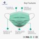 Care View 3 Ply Disposable Surgical Face Mask With Nose Pin - Green 100's - Face Mask