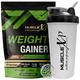 MuscleXP Weight Gainer Powder - Double Chocolate Flavour 1 kg + Shaker 1's - Weight Gain