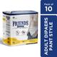 Friends Adult Diaper Pants-Premium (XL-XXL) 10's - Adult Diapers & Pads