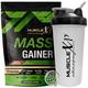 MuscleXP Mass Gainer - Double Chocolate 1 kg + Shaker 1's - Weight Gain