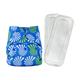 Bumberry Reusable Diaper Cover (2-36 Months) with 2 Wet Free Inserts - White Flowers on Blue - Diapers & Wipes
