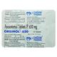 ORSIMOL 650mg Tablet 15's - Fever-Ana