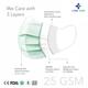 Care View 3 Ply Disposable Surgical Face Mask With Nose Pin - Green 100's - Face Mask