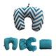 VIAGGI 2 in 1 Microbeads Convertible Neck Pillow- White & Blue - Pads And Pillows